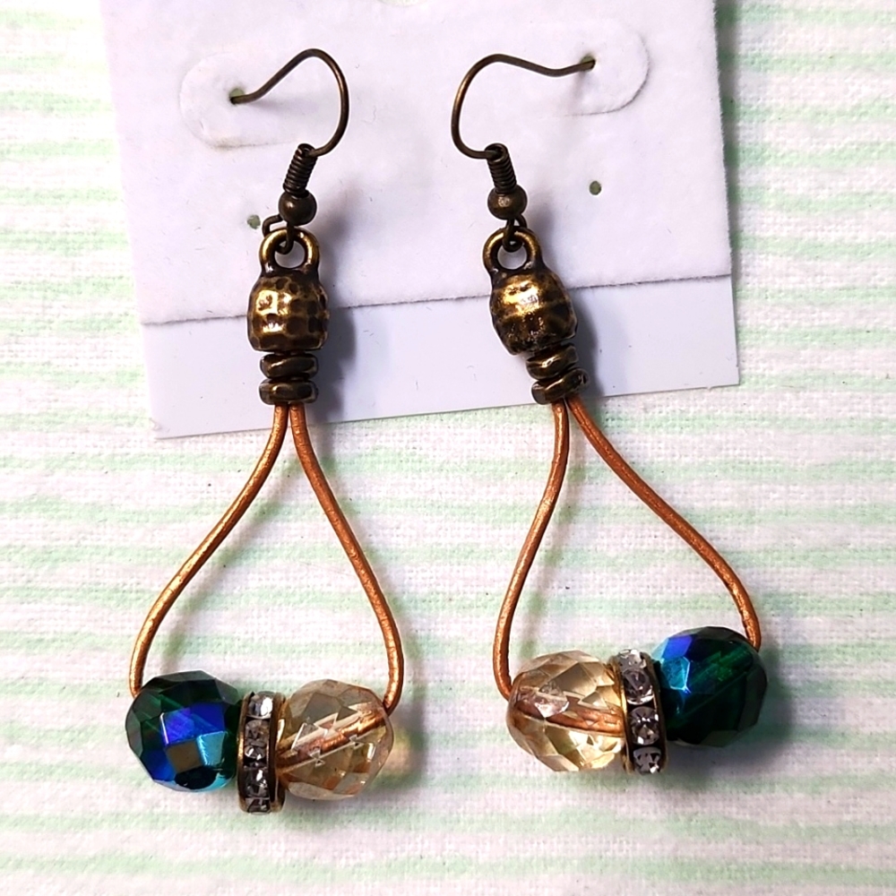 Pierced Genuine Leather Dangle Earrings!
